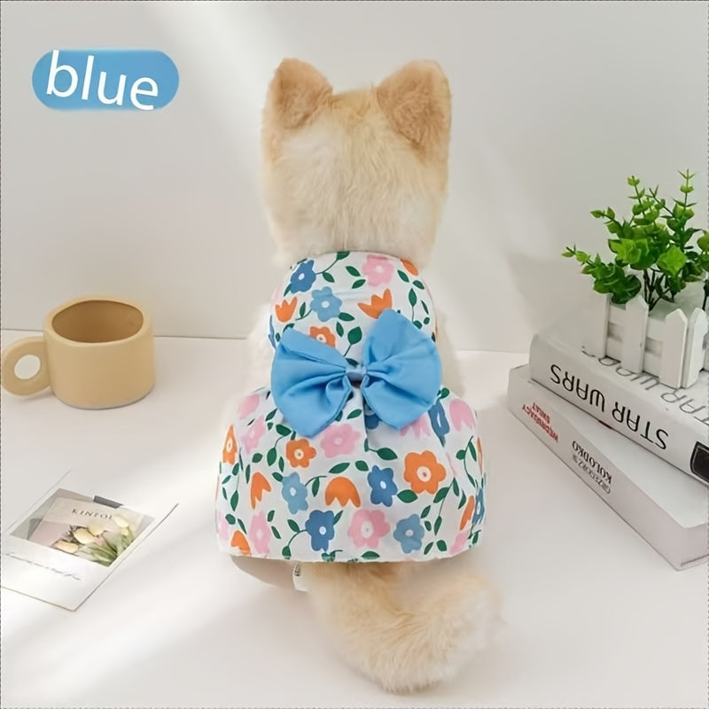 Cute Bow Dress Set for Puppies and Kittens This Summer