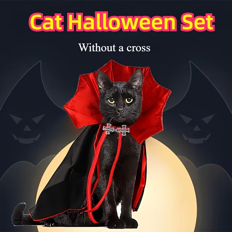 Halloween Pet Vampire Costume For Cats or Small Dogs Polyester