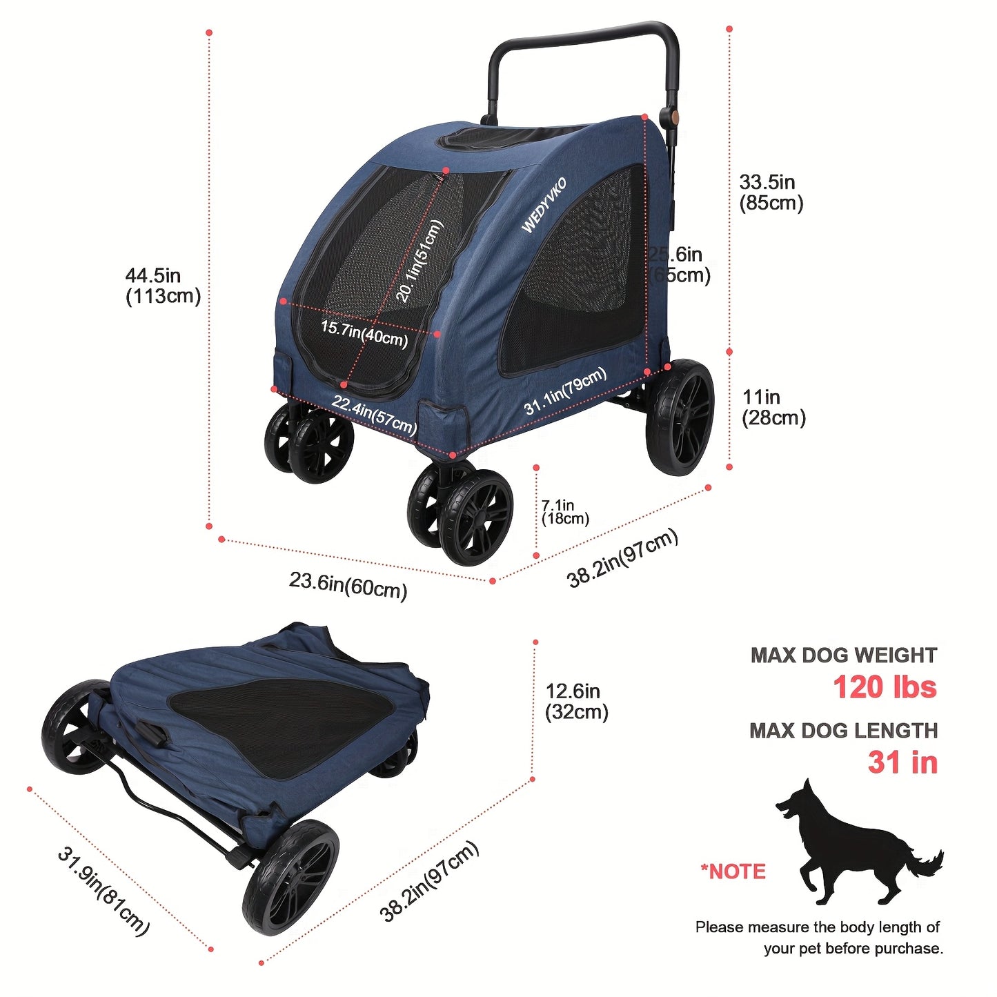 Big Dog Heavy Duty Folding Utility Cart All Terrain Wheels