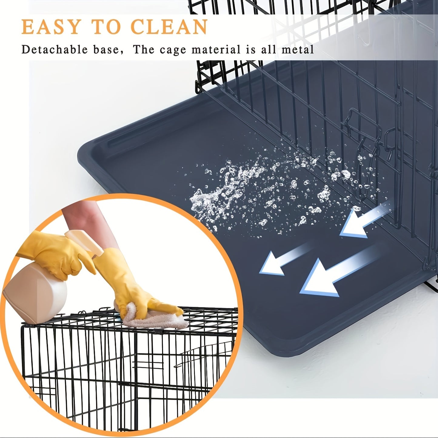 DOPINMIND Metal Dog Crate With Dividers And Tray