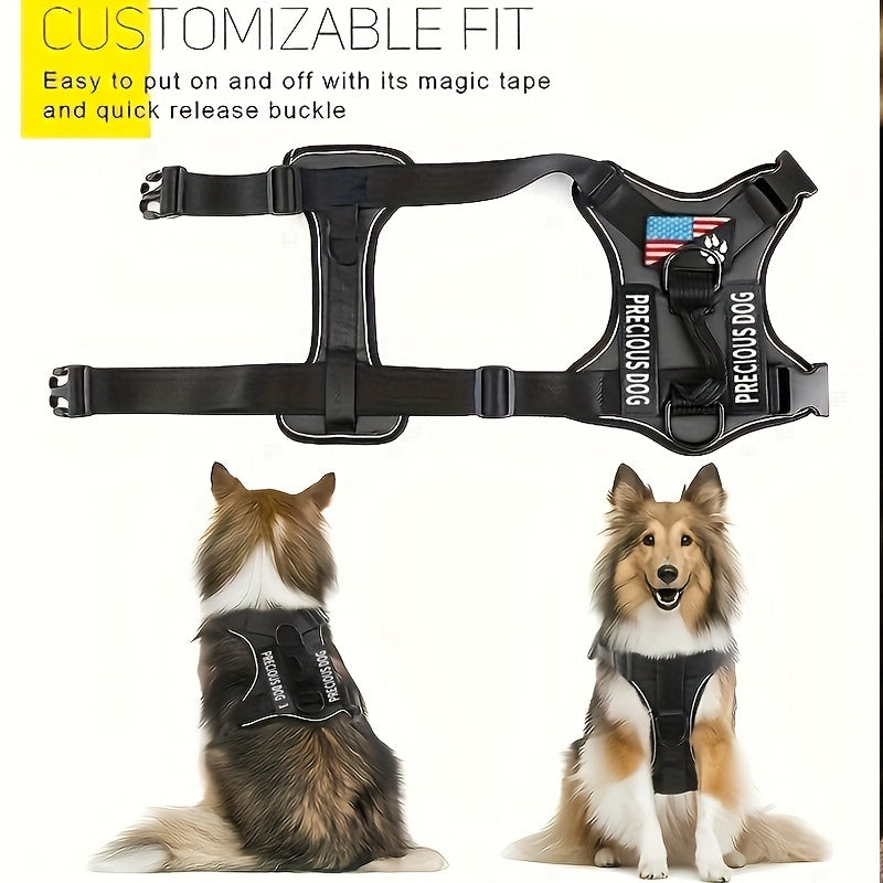 Reflective Dog Harness with Patches for Easy Control