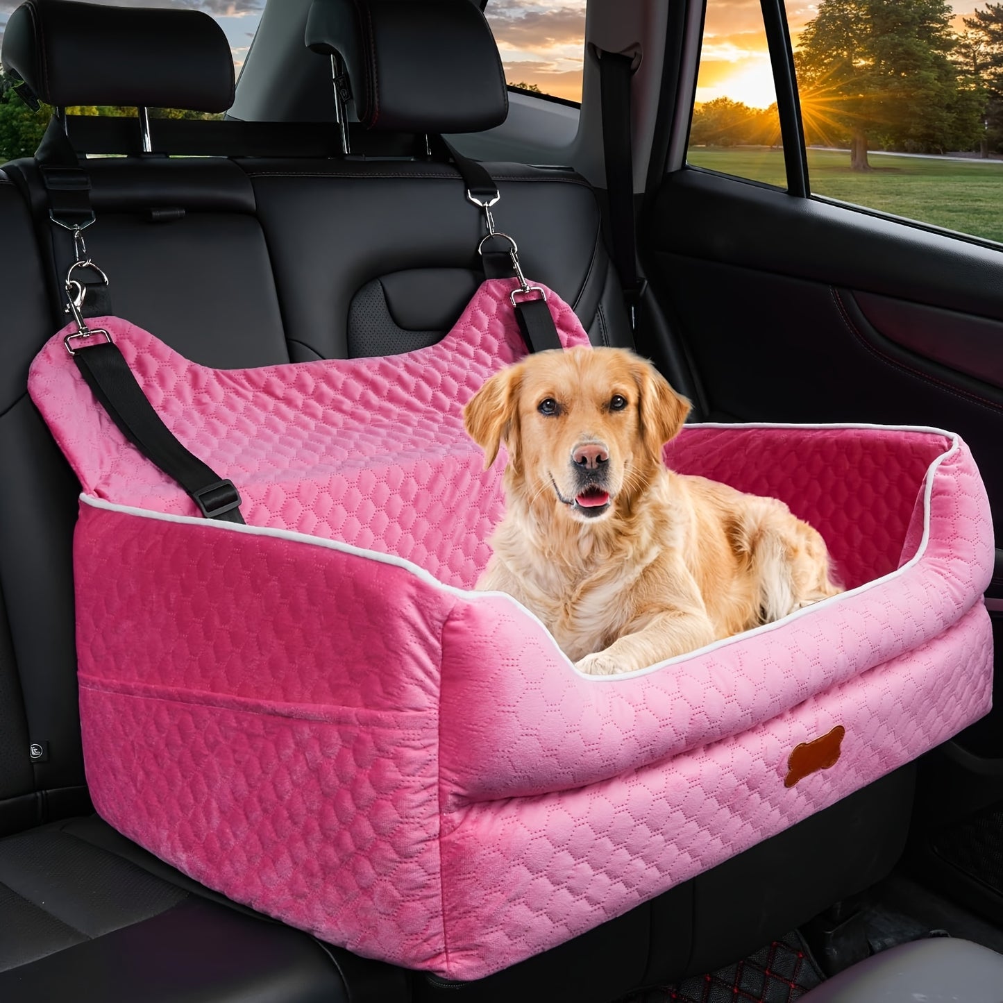 Dog Car Seat For Backseat Travel With Detachable Cushion