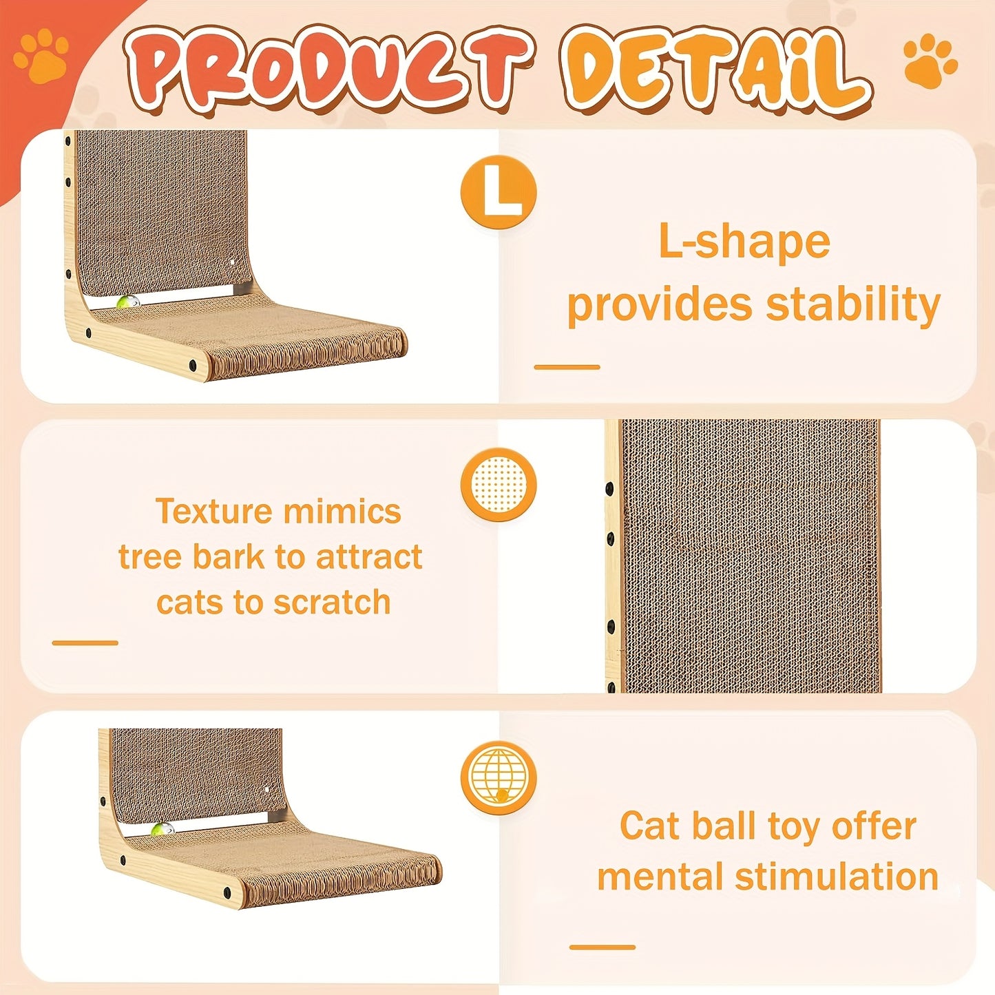Cat Scratching Post with Ball Toy for Indoor Cats