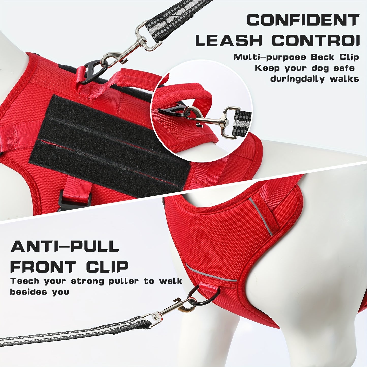 Escape-Proof Dog Harness with Reflective No-Pull Design