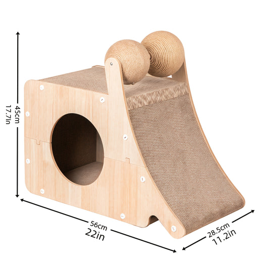 Dual Ball Cat Scratcher and Bed Combo for Endless Fun
