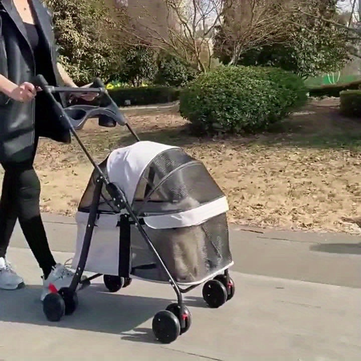 Lightweight Foldable Pet Stroller for Cats and Small Dogs