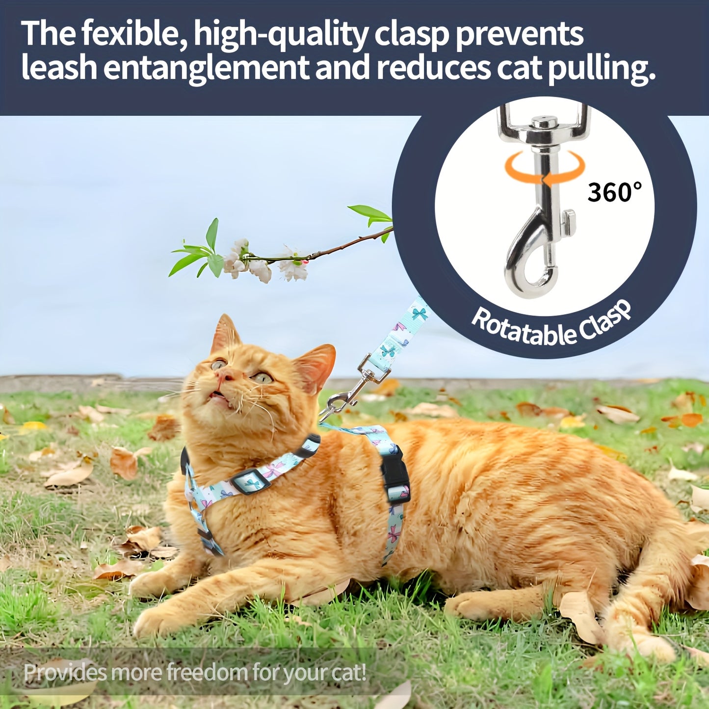 Escape-Proof Cat Harness and Leash Set for Safe Adventures
