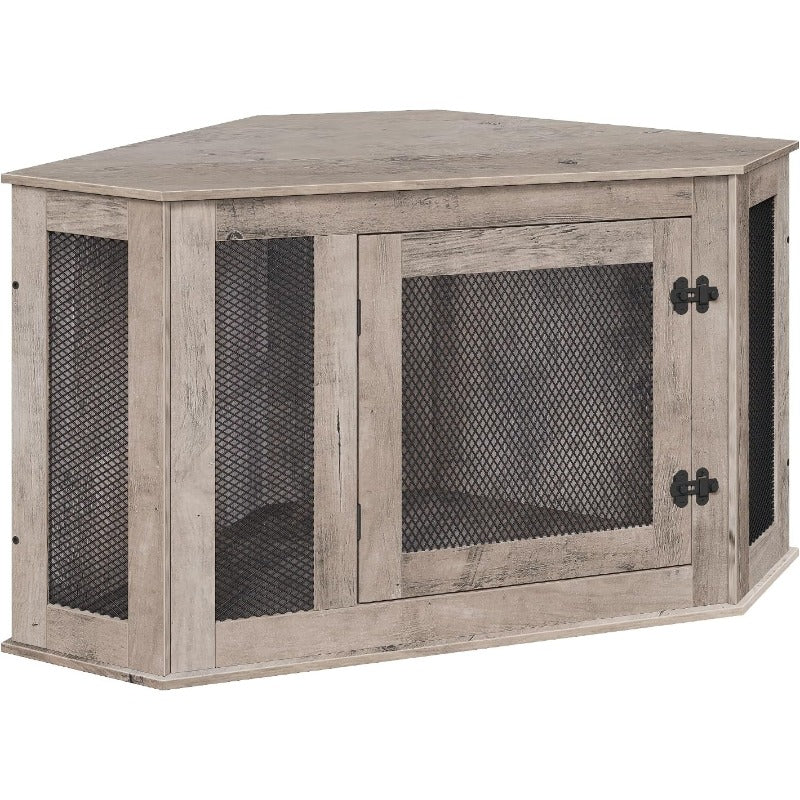 Corner Dog Crate Furniture Multi Functional Wood Kennel