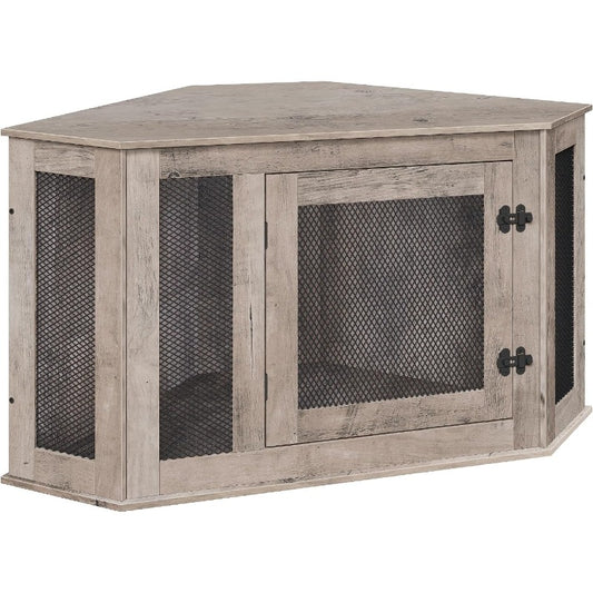Corner Dog Crate Furniture Multi Functional Wood Kennel