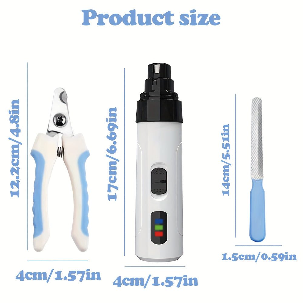 Pet Nail Trim Set Electric Grinder for Dogs and Cats