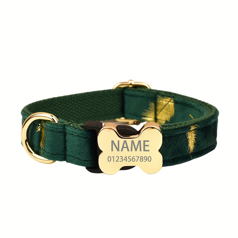 Personalized Dog Collar with Engraved ID Tag and Adjustable Design