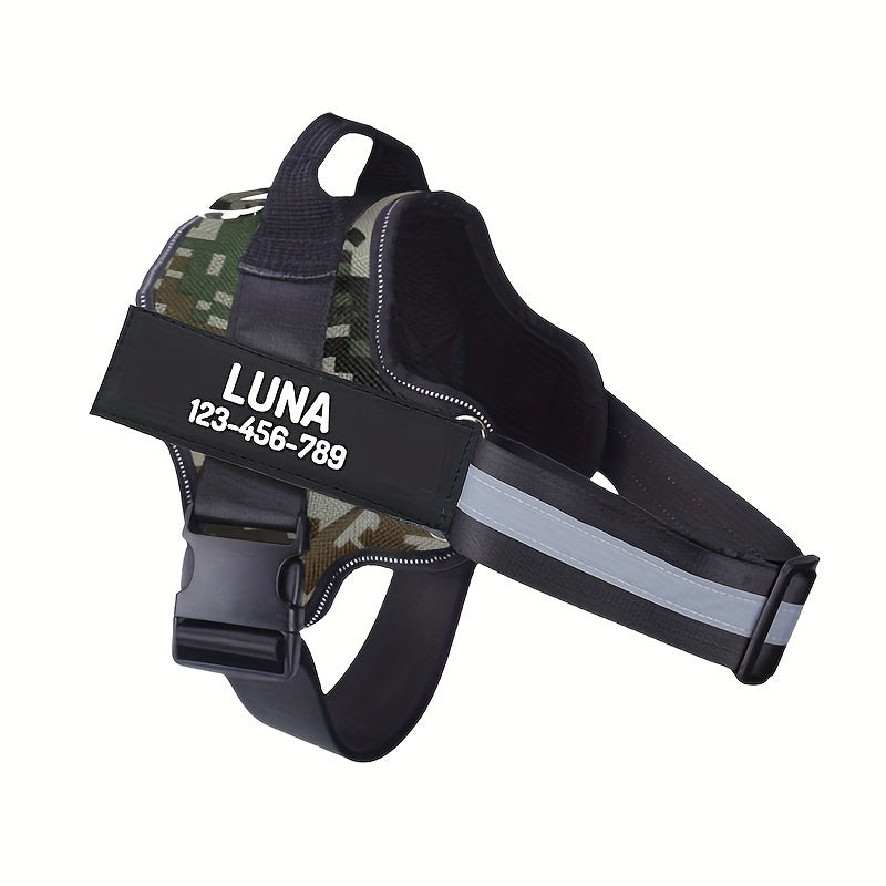Customizable Heavy Duty No Pull Dog Harness with Personalized Details