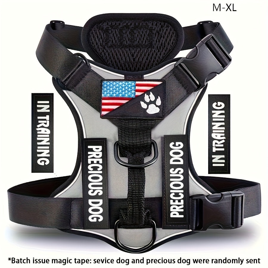 Reflective Dog Harness with Patches for Easy Control