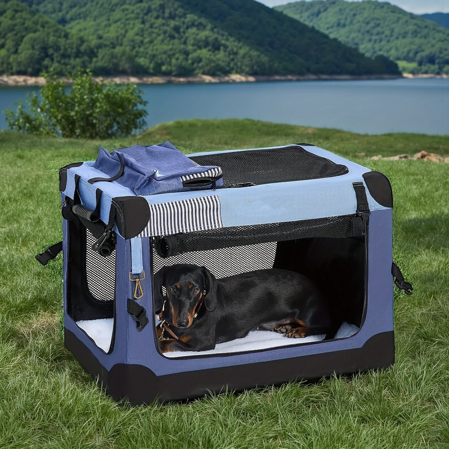 Nomipaw Soft Collapsible Dog Crate for Indoor Outdoor Durable Mesh