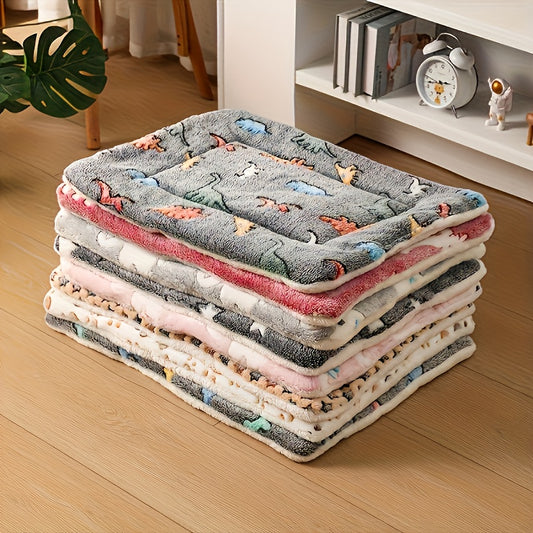 Ultra Soft Polyester Velvet Cartoon Animal Pattern Dog Mat