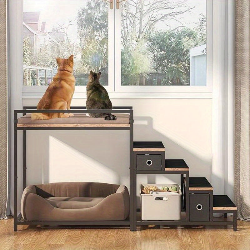 Contemporary Metal Pet Bed Frame With Lockable Storage