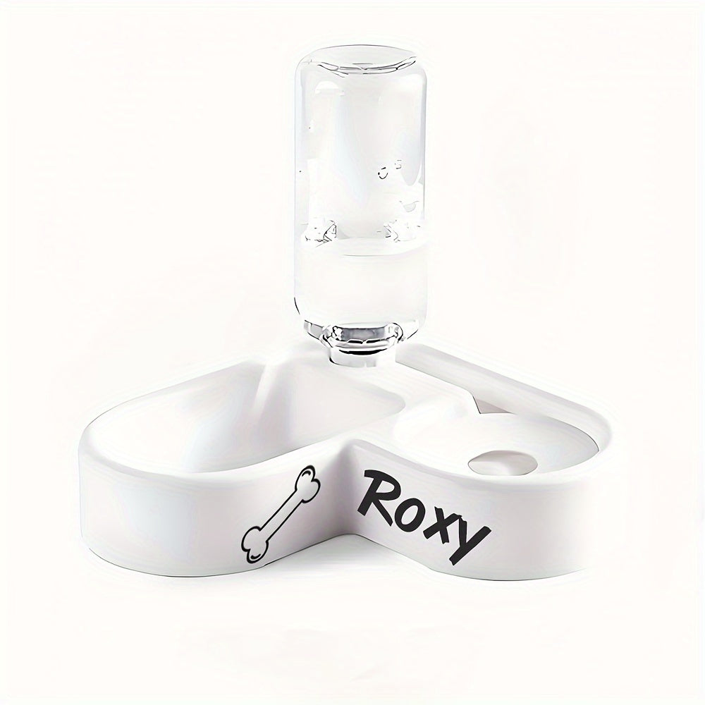 Customizable Pet Double Bowl With Automatic Water Dispenser