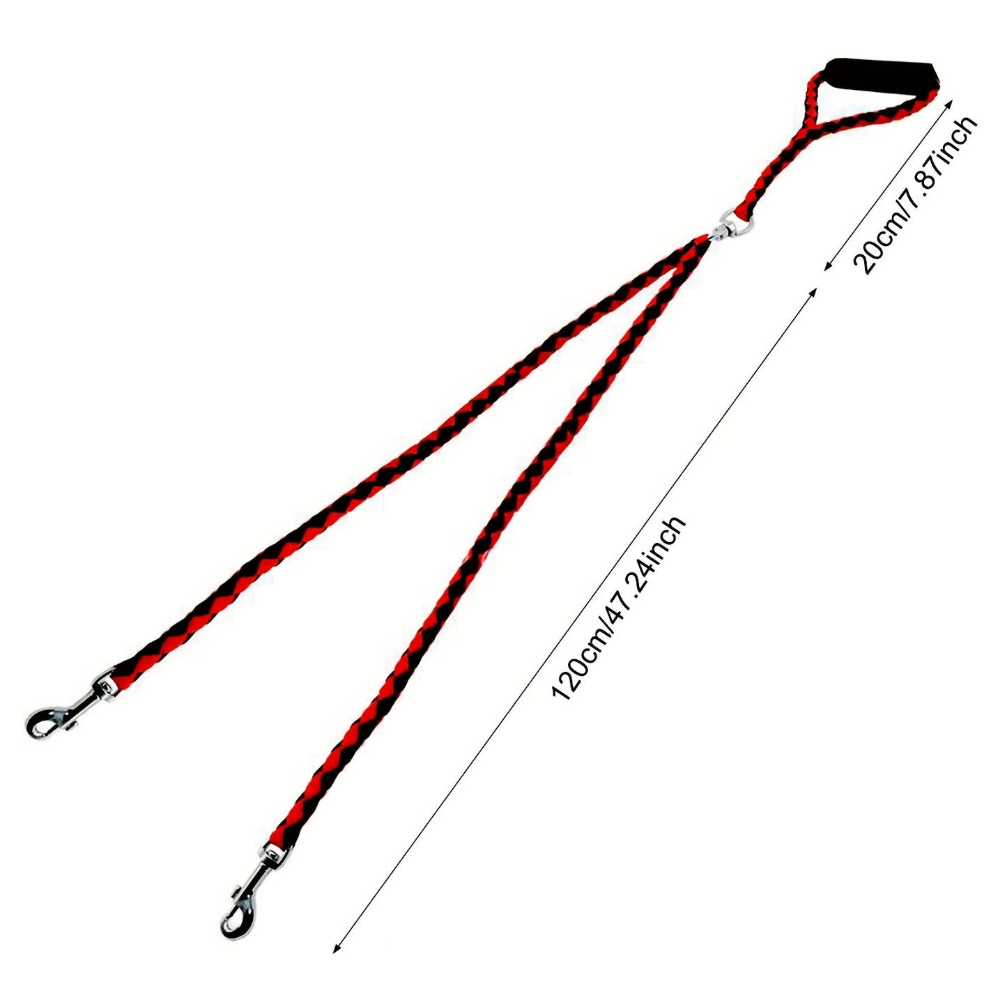 Dual Dog Leash with 360 Degree Swivel and Padded Handle