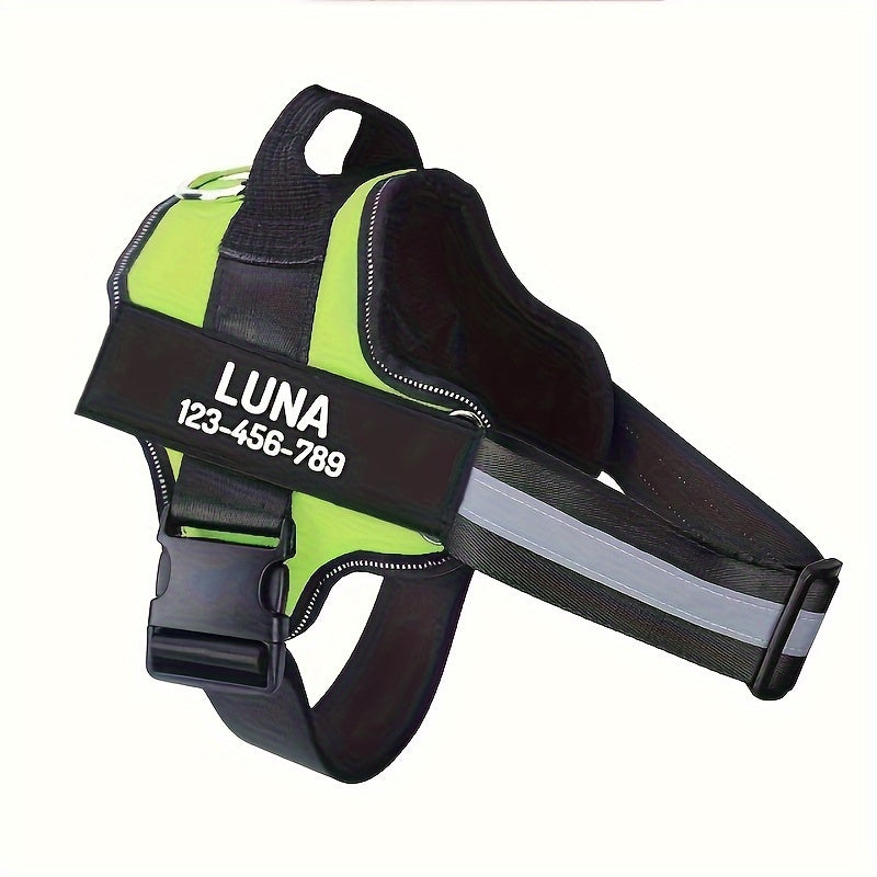 Customizable Heavy Duty No Pull Dog Harness with Personalized Details