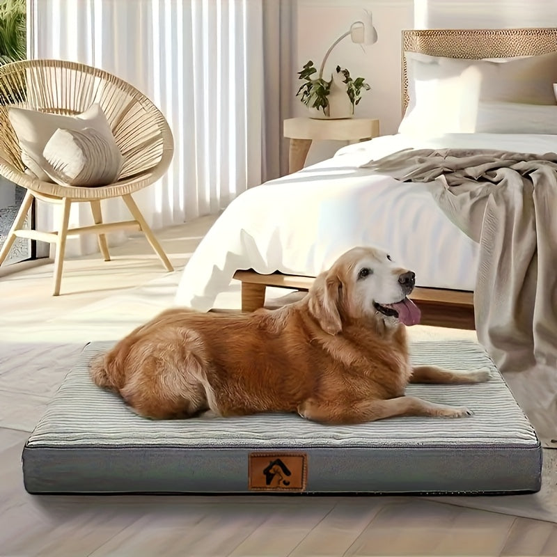 Four Seasons Washable Dog Bed Mat with Striped Design