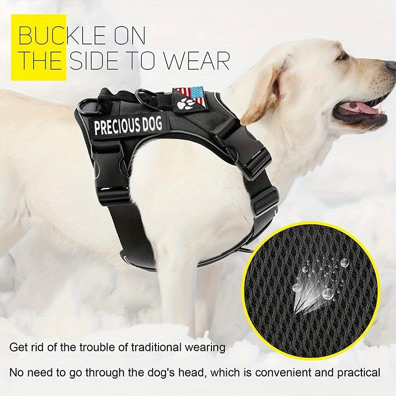 Reflective Dog Harness with Patches for Easy Control