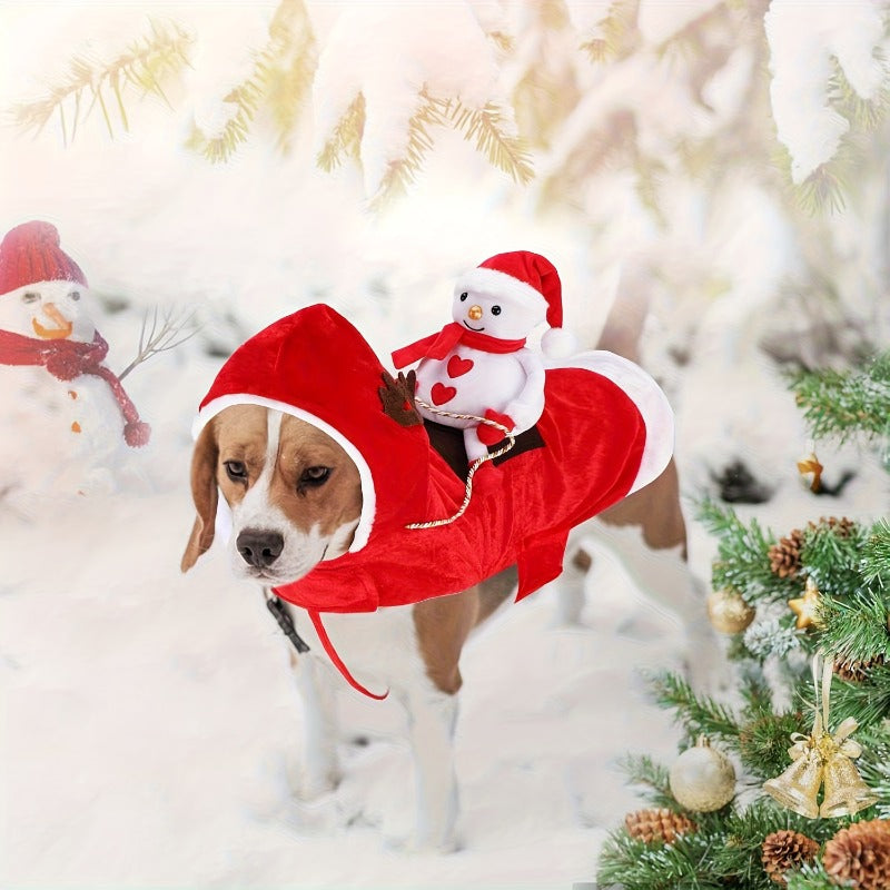 Santa Claus Dog Costume Christmas Outfit With Easy Buckle Collar