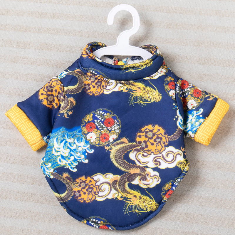 Chinese Style Dragon Robe for Dogs Warm Retro Pet Apparel