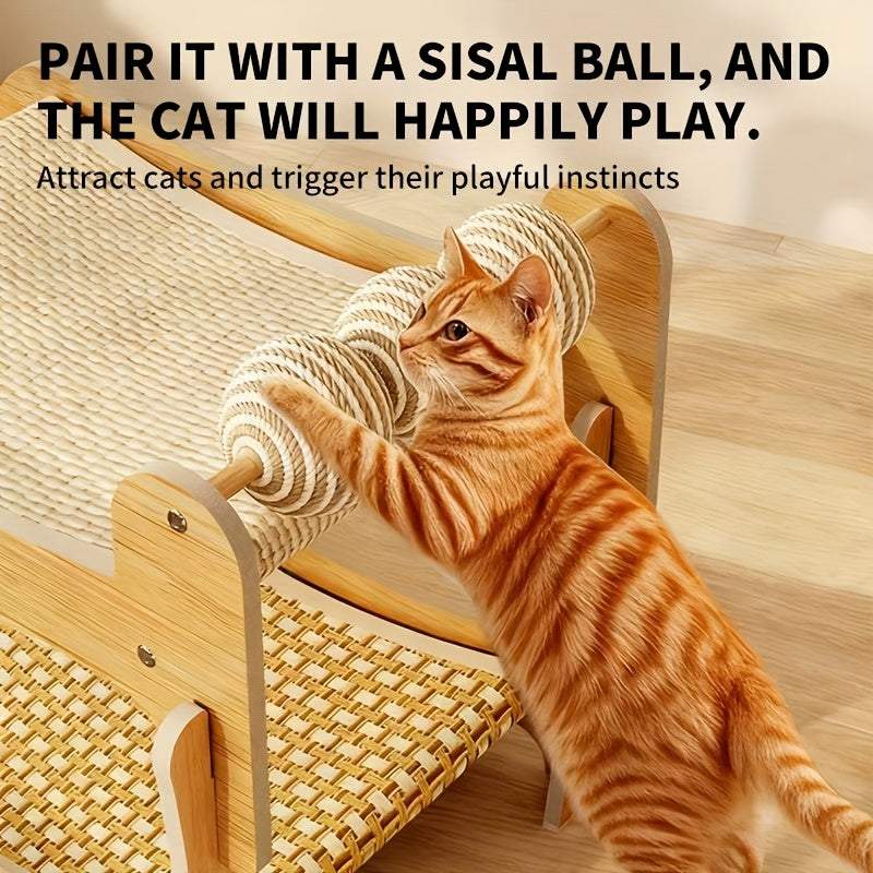 2-in-1 Double Layer Cat Bed & Scratching Post, Stackable Cat Tree Condo with Sisal Scratching Surface, Removable Washable Cushion, Multi-Level Platforms for Large Cats - Space-Saving Furniture, Ideal Gift for Cat Owners