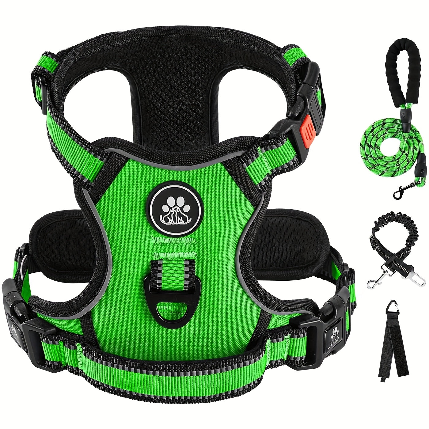 No Pull Reflective Dog Harness and Collar Set for All Dogs
