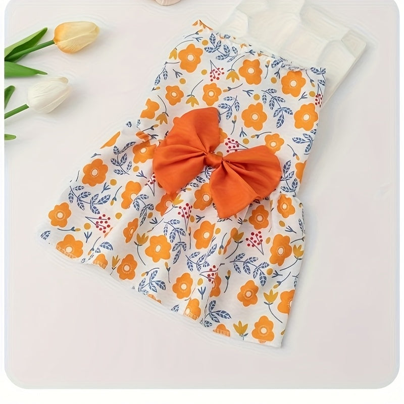 Cute Bow Dress Set for Puppies and Kittens This Summer