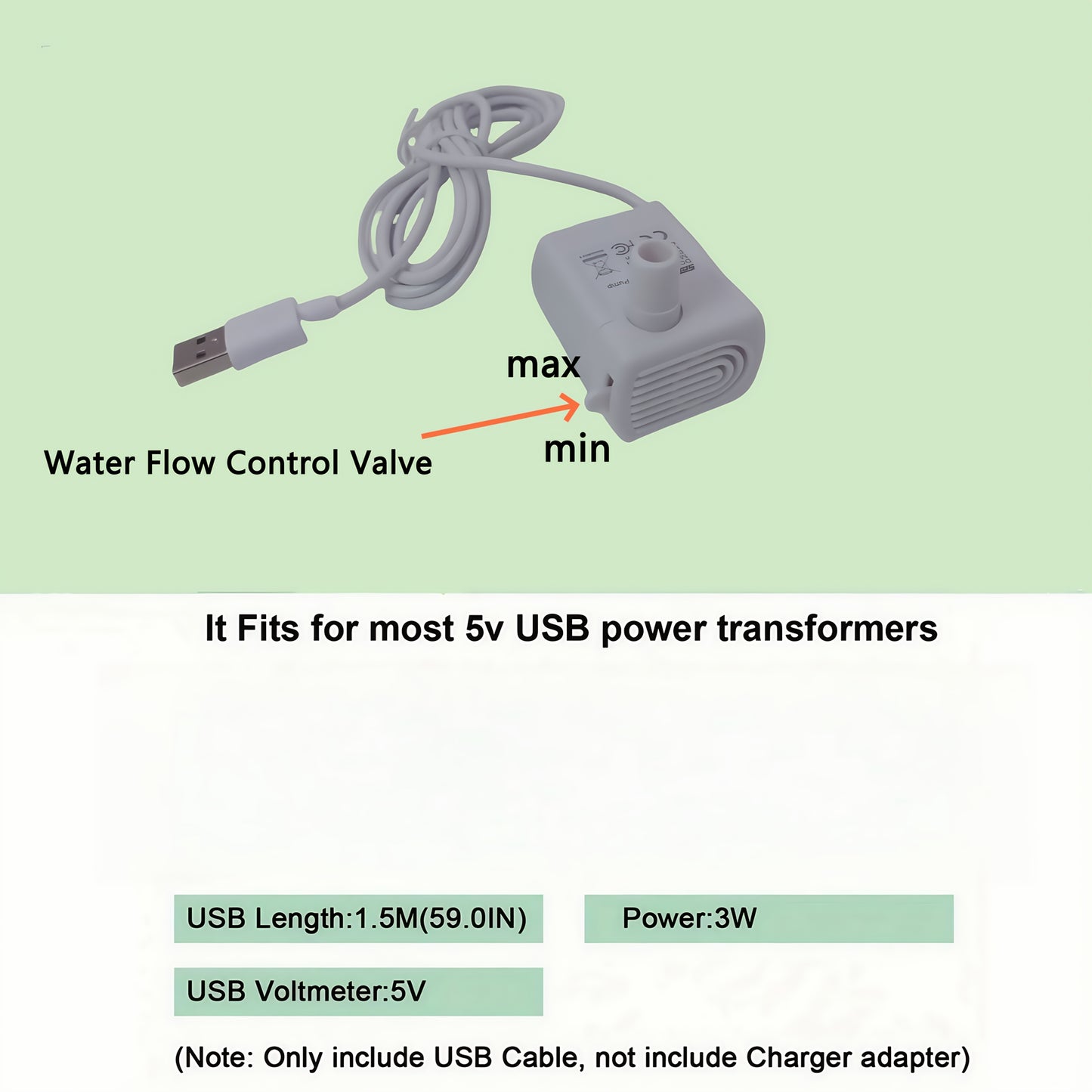 Pet Fountain Cat And Dog Water Dispenser USB Powered