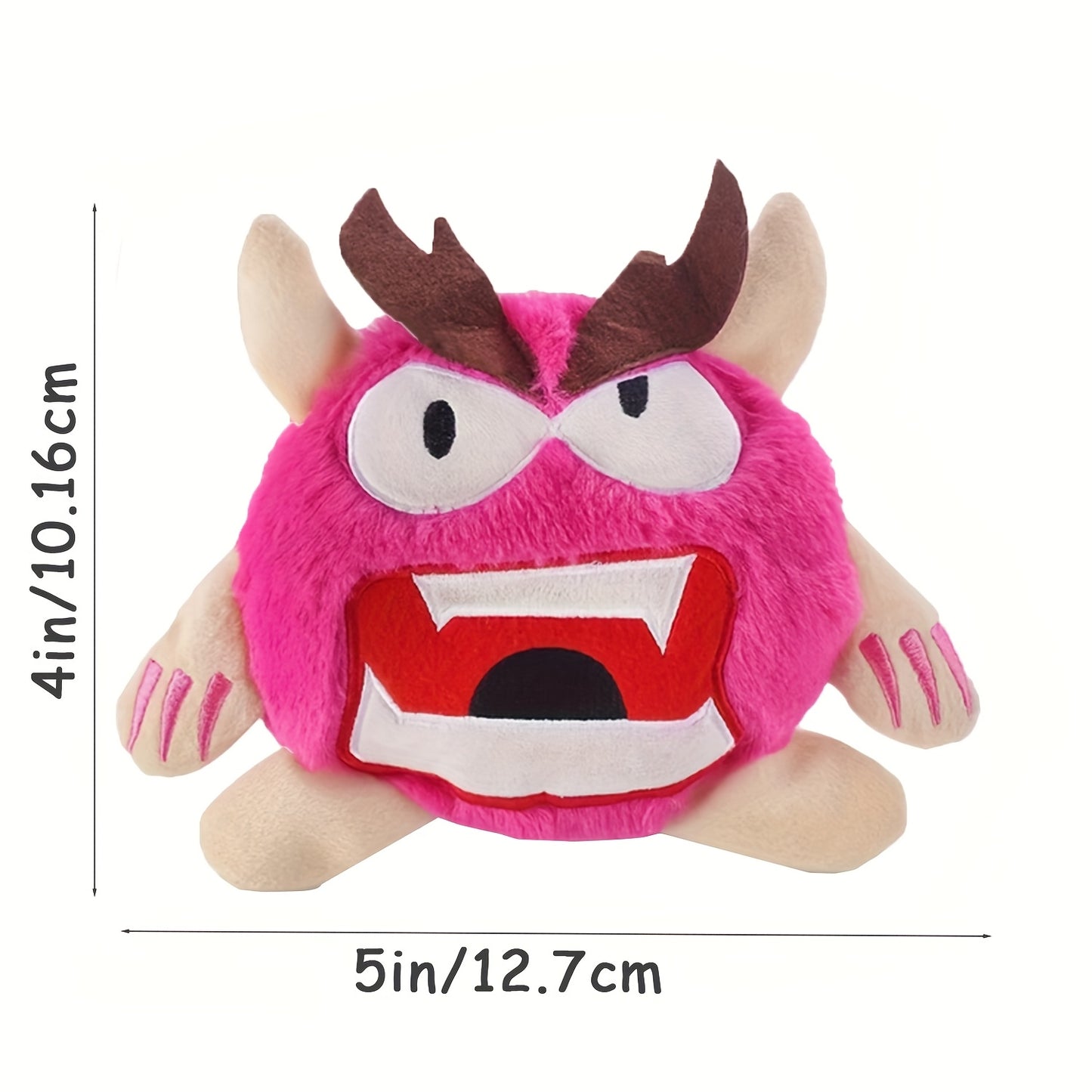 Teddy Run Interactive Monster Plush Ball Dog Toy Squeaky Fun