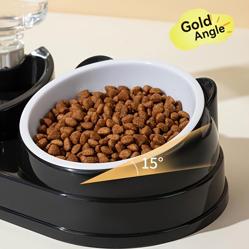 Two In One Stainless Steel Pet Bowl Set With Non Slip Base