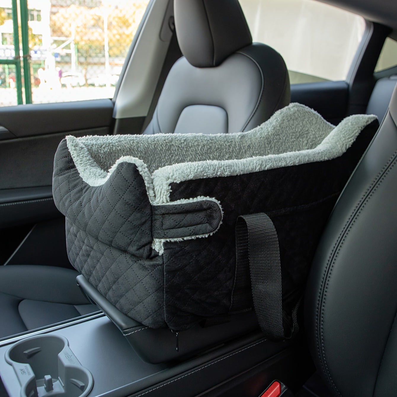 Ultimate Comfort Memory Foam Dog Booster Car Seat Elevated