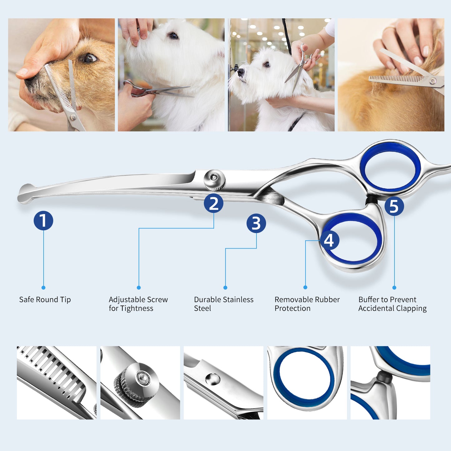 7-Pack Dog Grooming Scissors Set for Perfect Pet Care