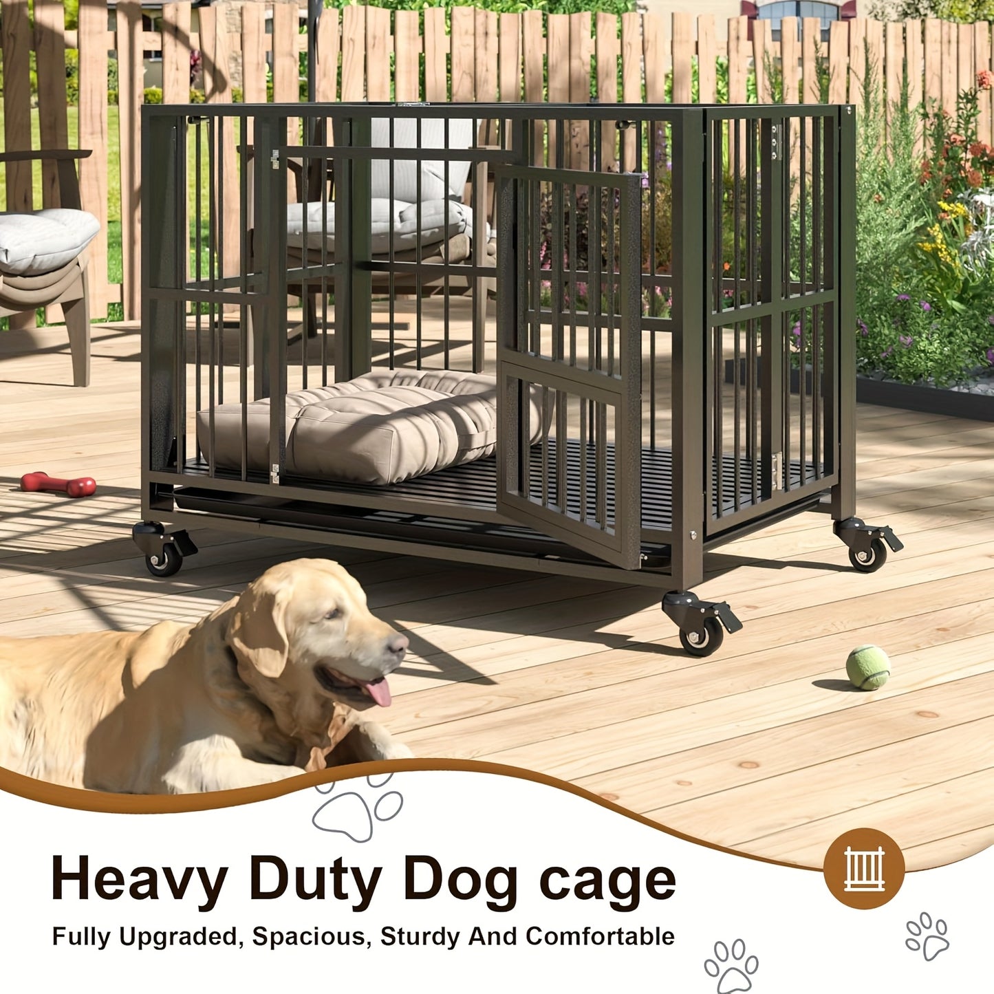 Indestructible Heavy Duty Dog Crate for High Anxiety Pets