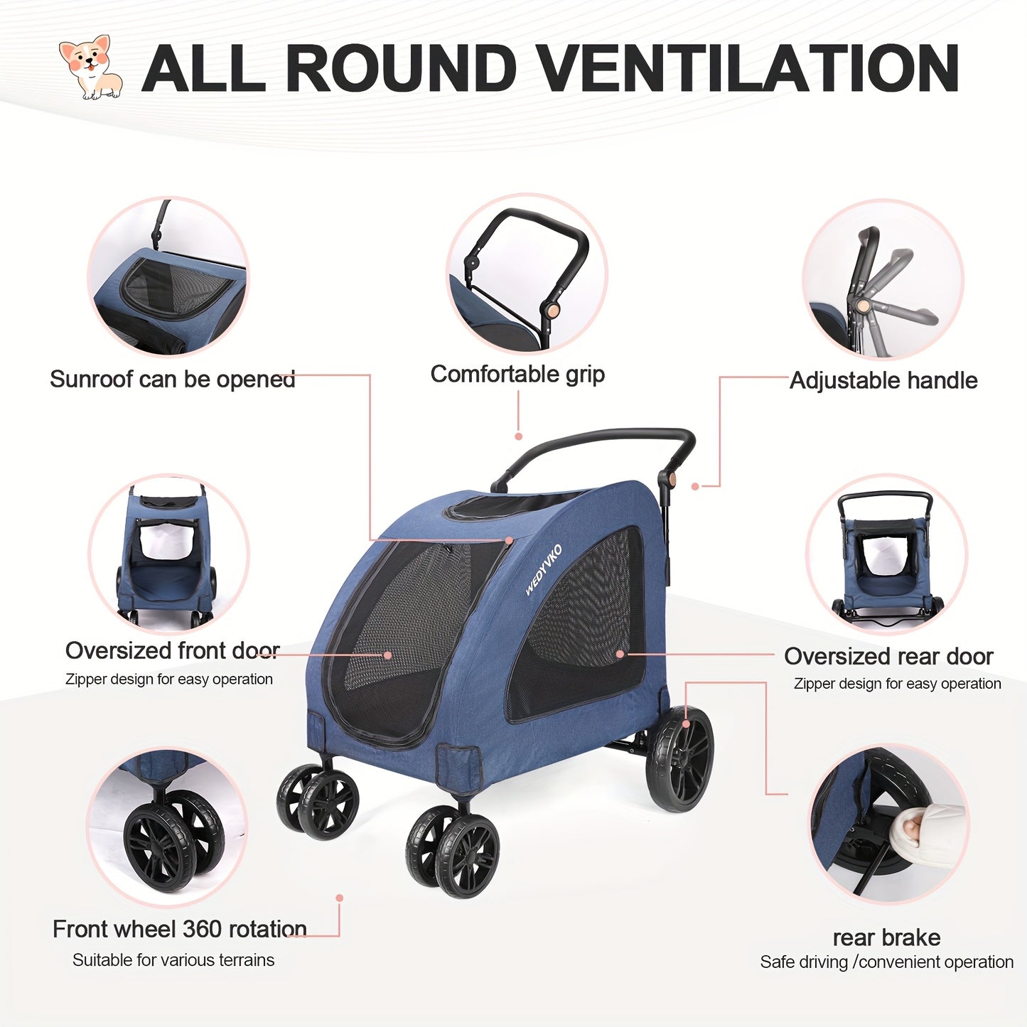 Big Dog Heavy Duty Folding Utility Cart All Terrain Wheels
