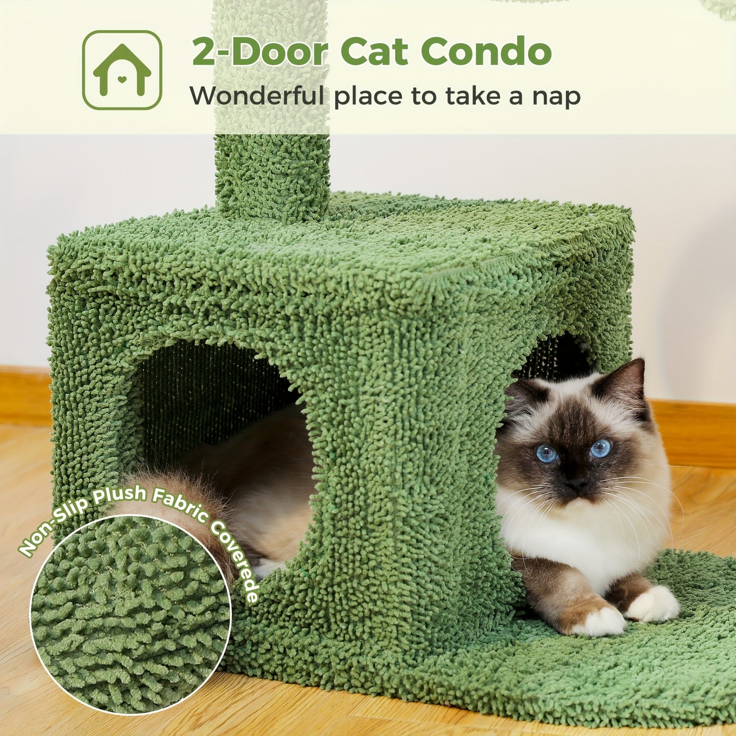 Cactus Cat Tree With Hammock And Scratching Post For Cats