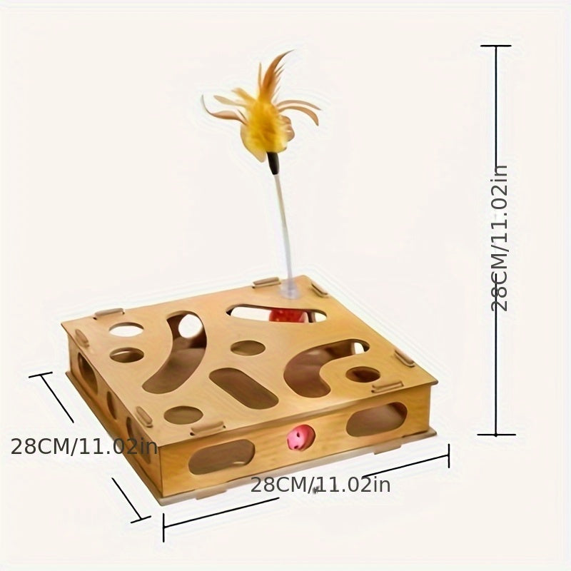 Interactive Cat Puzzle Maze Box for Fun and Sensory Training