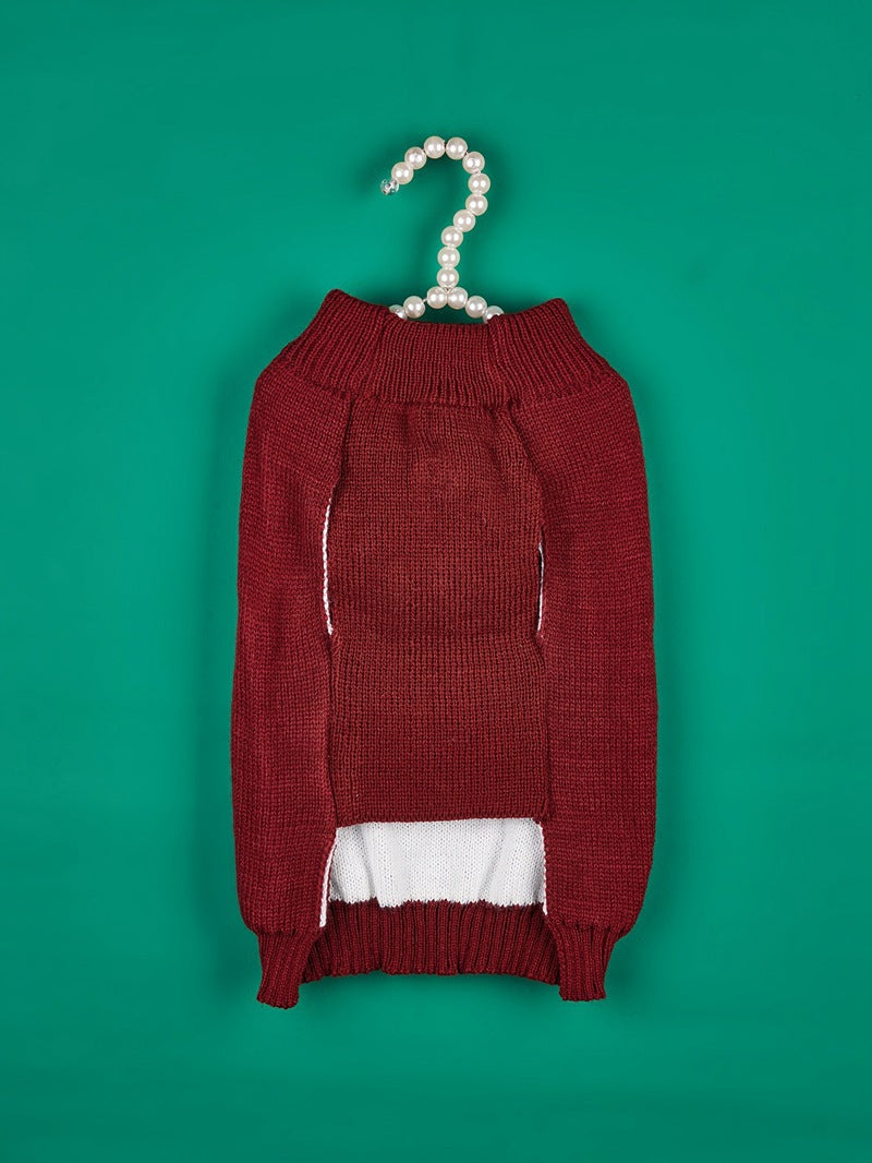 Christmas Santa Claus Knit Dog Sweater Acrylic Winter Pet Apparel