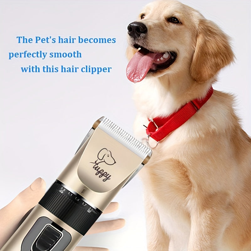 Premium Pet Hair Trimmer Kit with LED Nail Clipper