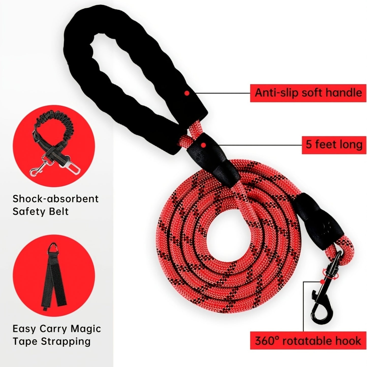 No Pull Reflective Dog Harness and Collar Set for All Dogs