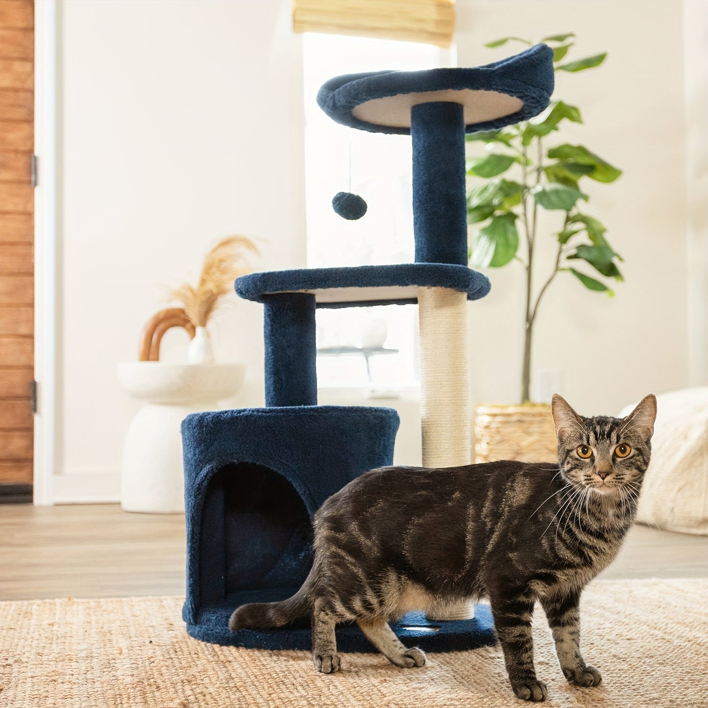 CLEVAHOME Cozy Cat Tree with Scratching Posts and Perches