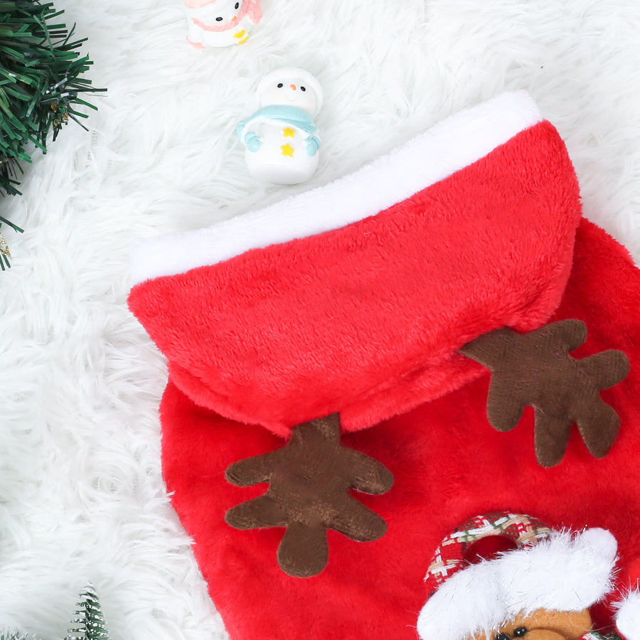 Cozy Flannel Hooded Dog Sweater Jacket All Season For Pets