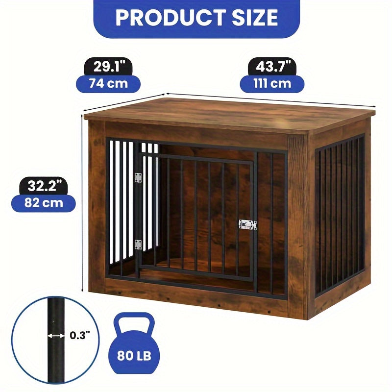 Modern Dog Crate Furniture and End Table Combination for Dogs