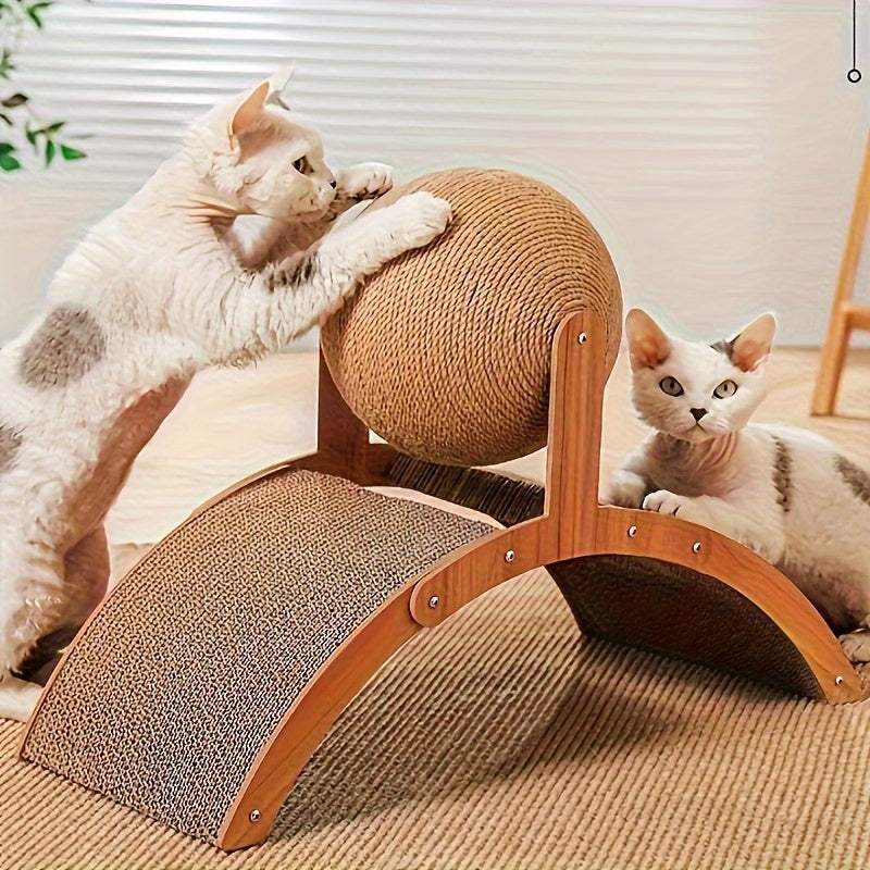 [Wear-resistant Cat Toy] Wear-resistant Cat Scratching Ball Toy | Vertical Cat Toy Cat Scratch Board Corrugated Paper Grinding Claw Board for Self relaxation