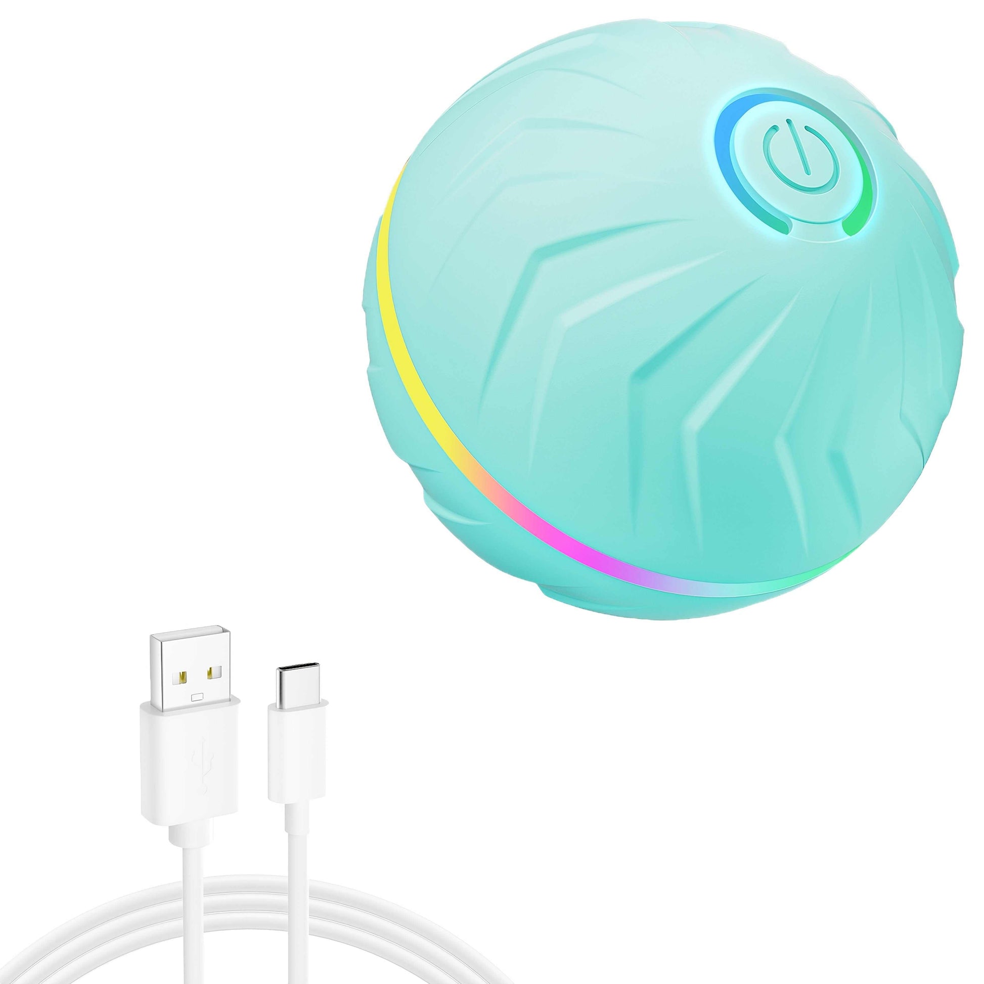 Smart Dog Teasing Ball, Interactive, Random Rolling & Jumping, Colorful Lights, Super Long 4-Hour Life, Includes Charging Cable & Manual, Multi-Surface Rolling & Jumping, Suitable for Tile Floors, Lawns, and Carpets