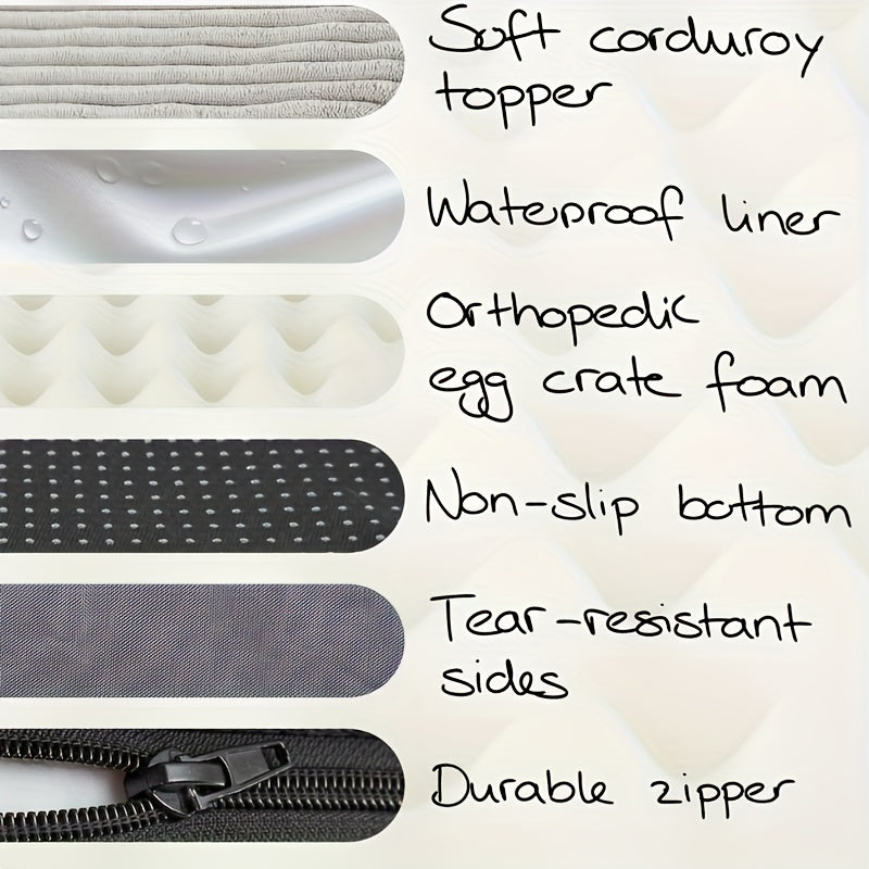 Four Seasons Washable Dog Bed Mat with Striped Design