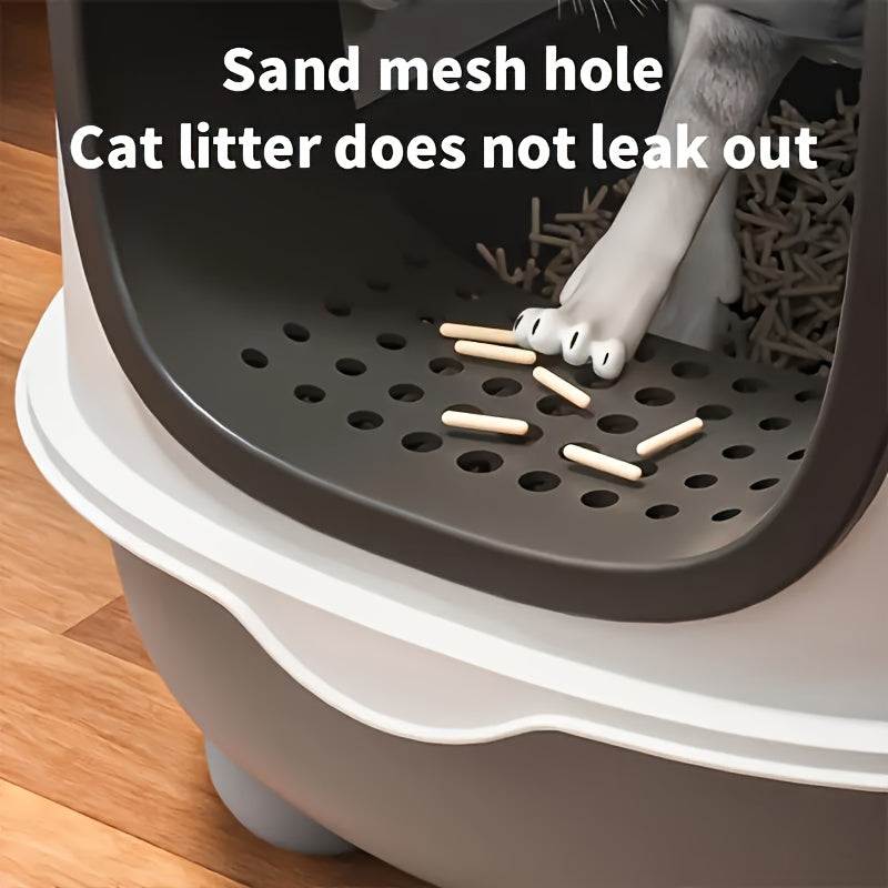 Cat Litter Box With Litter Mat And Scoop Lid