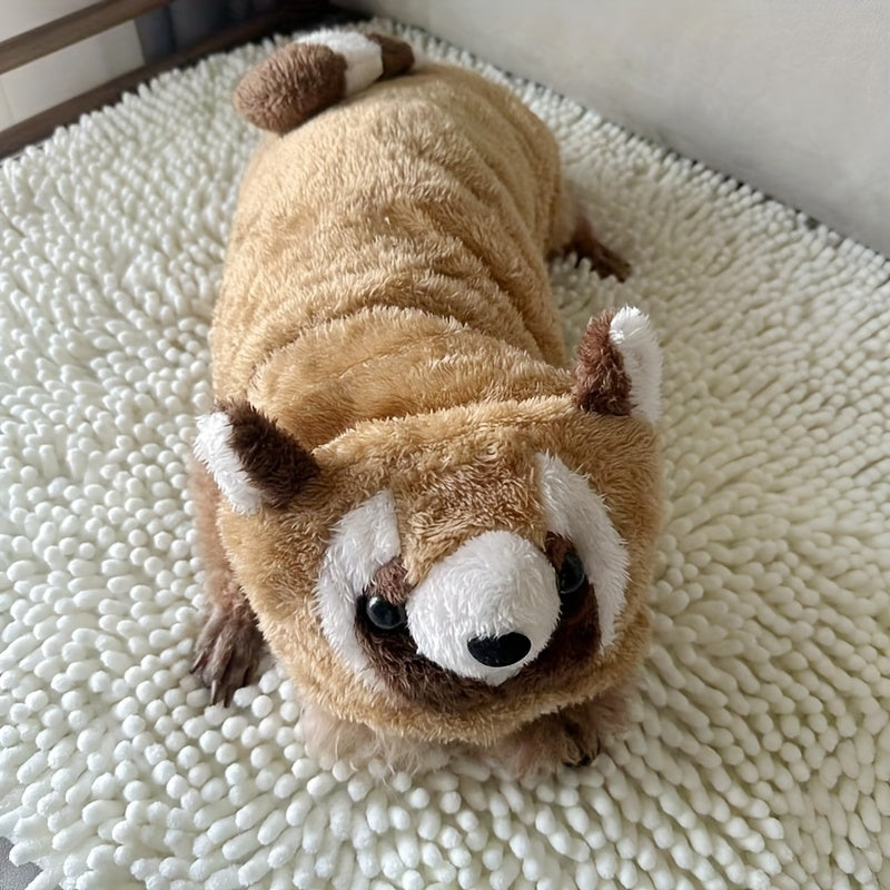 Plush Hooded Pet Costume Snap Button For Cats And Dogs